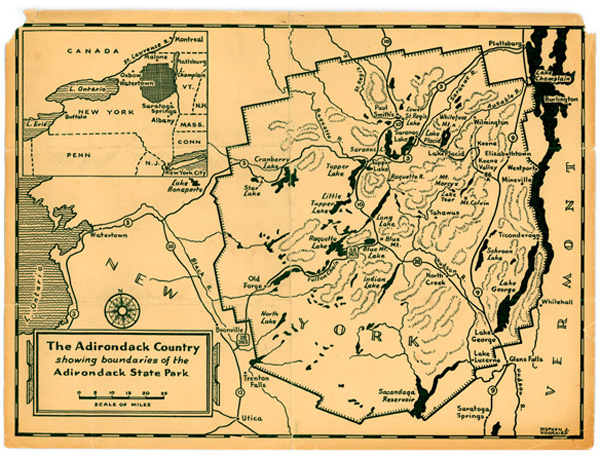 Antique Map of the Adirondack Park